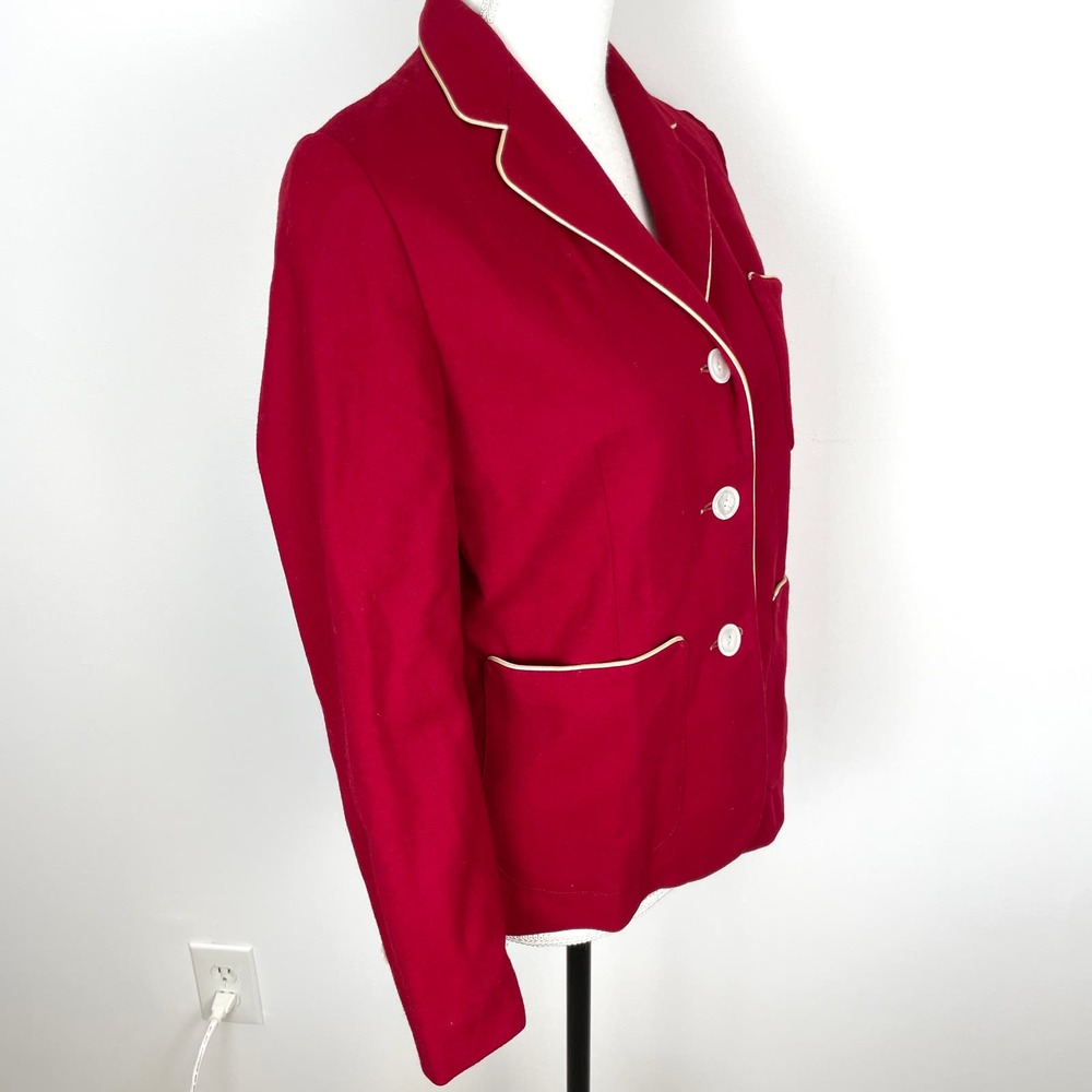 Sylvia Putziger Vintage Preppy Collegiate Blazer In Red Size Medium - Picture 5 of 15